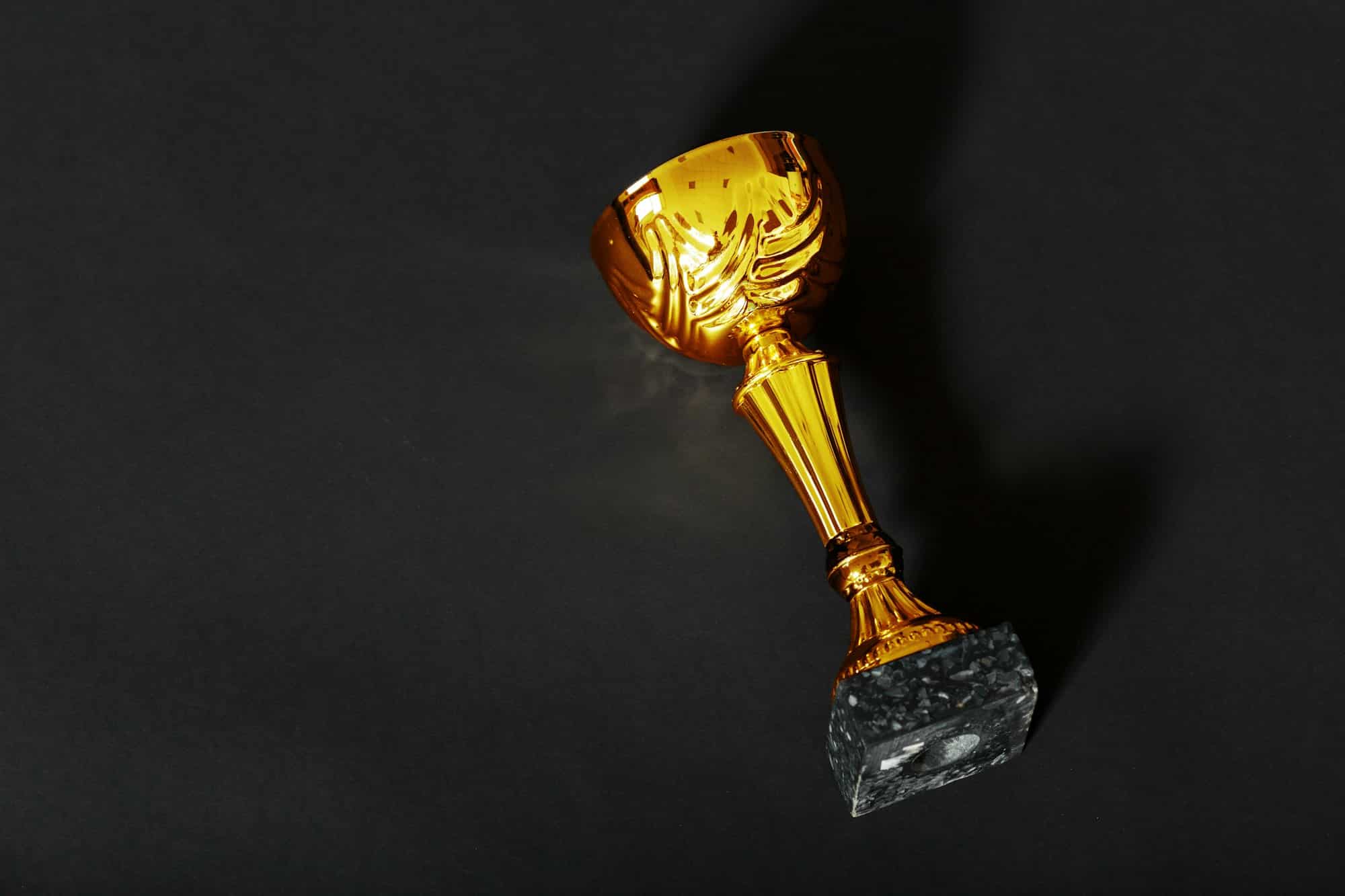 trophy with black bacground